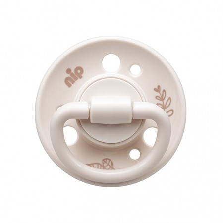 Set 2 suzete Cherry Green cu tetina din latex natural, forma rotunda, cu inel, 0-6 luni, nip 38733