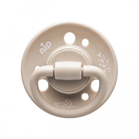 Set 2 suzete Cherry Green cu tetina din latex natural, forma rotunda, cu inel, 0-6 luni, nip 38733