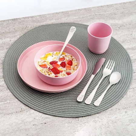Set 4 tacamuri pentru copii, din otel inoxidabil cromat, Reer 22238 Set 4 tacamuri pentru copii, din otel inoxidabil cromat, Reer 22238