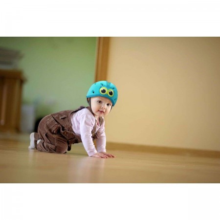 Casca protectie bebelusi cu spuma flexibila, ultrausoara, reglabila, 7-24 luni, albastra, SafeHead Baby Owl, SHB002