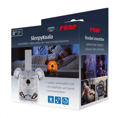 Jucarie din plus pentru somn Sleepy Koala, cu lumina de veghe si muzica pentru bebelusi, 0+ luni, Reer 52451
