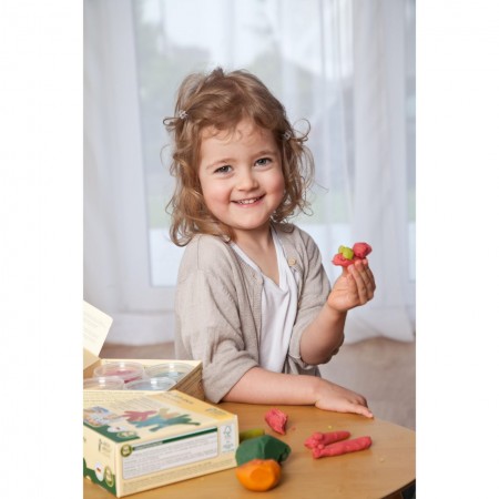 Set Plastilina organica, pentru copii, 2 ani+, la tub, 4 culori, moale, nelipicioasa, usor de modelat, Grunspecht 680-00