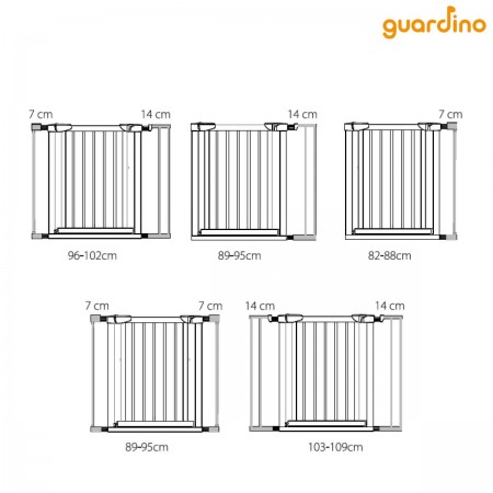 Poarta de siguranta pentru copii, 75-81 cm, extensibila, montare prin presiune, fara gaurire, metal, alb, Guardino 700010 Poarta de siguranta pentru copii, 75-81 cm, extensibila, montare prin presiune, fara gaurire, metal, alb, Guardino 700010