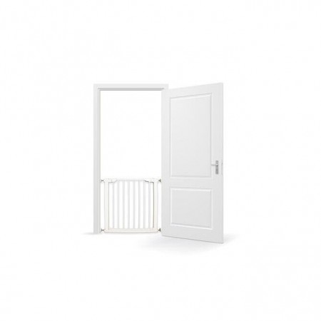 Poarta de siguranta pentru copii, 75-81 cm, extensibila, montare prin presiune, fara gaurire, metal, alb, Guardino 700010 Poarta de siguranta pentru copii, 75-81 cm, extensibila, montare prin presiune, fara gaurire, metal, alb, Guardino 700010