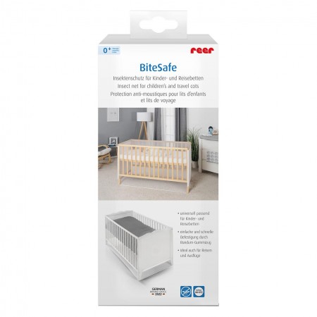 Plasa de insecte pentru patut copii si patut de calatorie, protectie tantari, 0+ luni, alba, Reer BiteSafe 87040