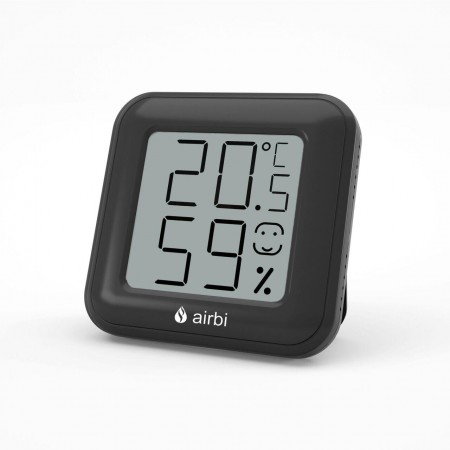 Termometru si higrometru digital de camera, ecran LCD, memorie, suport expandabil cu magnet, negru, AirBi SMILE BI1041 Termometru si higrometru digital de camera, ecran LCD, memorie, suport expandabil cu magnet, negru, AirBi SMILE BI1041