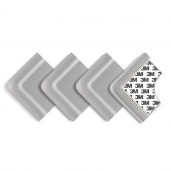 Set 4 protectii de colturi din spuma poliuretan, cu banda adeziva 3M, rezistenta la muscaturi, gri, Reer 82031