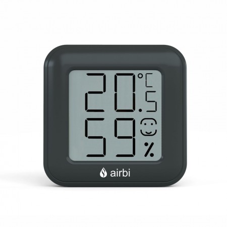 Termometru si higrometru digital de camera, ecran LCD, memorie, suport expandabil cu magnet, negru, AirBi SMILE BI1041 Termometru si higrometru digital de camera, ecran LCD, memorie, suport expandabil cu magnet, negru, AirBi SMILE BI1041