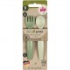 Set tacamuri Eat Green pentru bebelusi, lingurita si furculita, din plastic bio, lavabile in masina de spalat vase, 9+ luni, nip 38605, green
