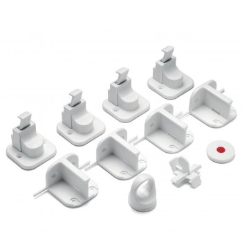 Pachet economic 4 incuietori magnetice pentru sertare si usi de dulapuri REER 51020