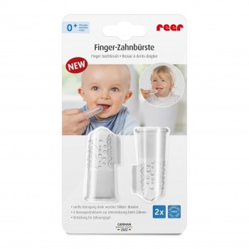 Periuta de dinti din silicon pentru folosire pe deget, 2 bucati,  REER 79249
