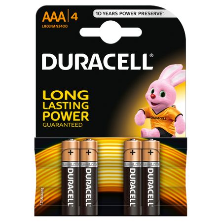 Baterii Duracell Basic R3, AAA alcaline 4buc Baterii Duracell Basic R3, AAA alcaline 4buc