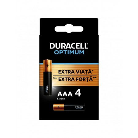 Baterii Duracell R3 AAA Optimum, 4 buc