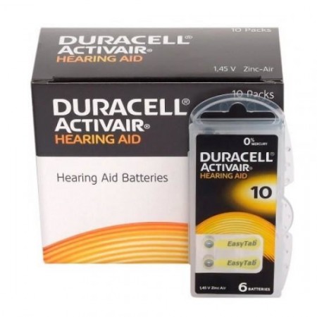 Baterii Duracell pentru aparat auditiv HA ZA10 6 buc
