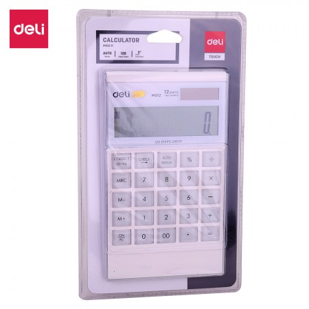 Calculator birou 12dig compact modern alb deli Calculator birou 12dig compact modern alb deli