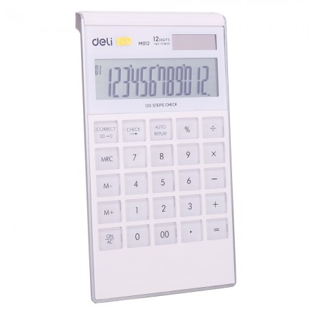 Calculator birou 12dig compact modern alb deli Calculator birou 12dig compact modern alb deli