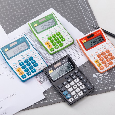 Calculator buzunar 12dig alb-albastru 1122 deli