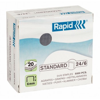 Capse 24/6 20 coli 5000/cut standard rapid