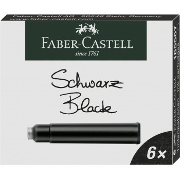 Cartuse cerneala mici negre 6 buc/cutie faber-castell