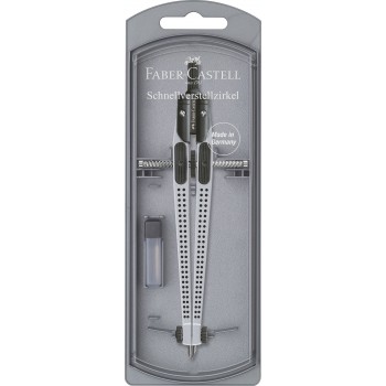 Compas quick-set grip argintiu faber-castell