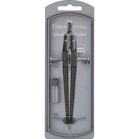 Compas quick-set grip negru faber-castell