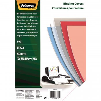 Coperti plastic a4 300 microni transparente 100/top fellowes