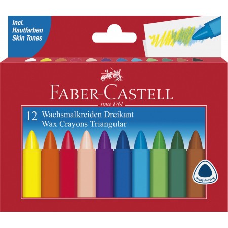 Creioane cerate triunghiulare 12 culori faber-castell