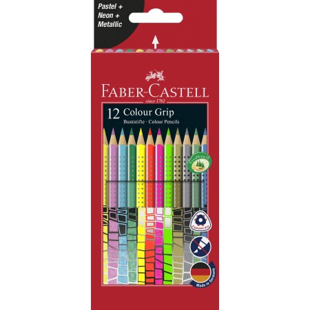 Creioane colorate 12 culori speciale grip faber-castell Creioane colorate 12 culori speciale grip faber-castell