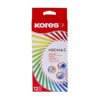 Creioane colorate 12 culori triunghiulare eco kores