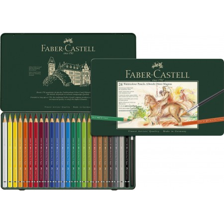 Creioane colorate 24 culori a.durer magnus cutie metal faber-cas