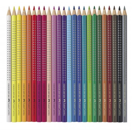 Creioane colorate 24 culori cutie metal grip 2001 faber-castell