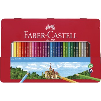 Creioane colorate 36 culori cutie metal-2 faber-castell