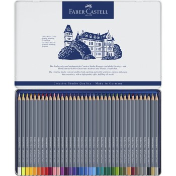 Creioane colorate aquarelle 36 culori goldfaber cut. metal faber