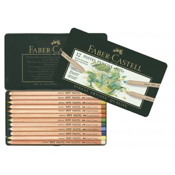 Creioane pastel pitt 12 culori faber-castell