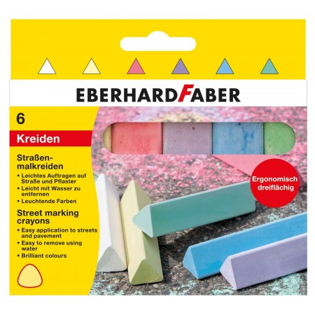 Creta 6 culori triunghiulare desen asfalt eberhard faber Creta 6 culori triunghiulare desen asfalt eberhard faber