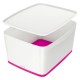 Cutie depozitare cu capac mare alb/roz mybox leitz