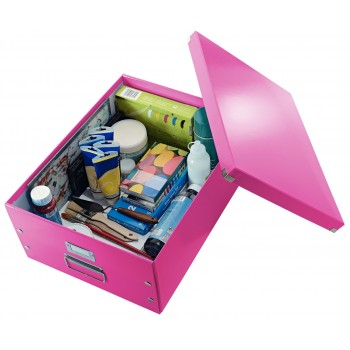 Cutie depozitare mare roz click&store leitz