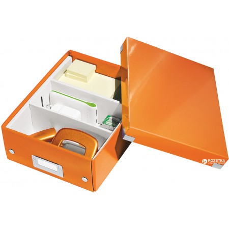 Cutie organizer mica portocalie click & store leitz Cutie organizer mica portocalie click & store leitz