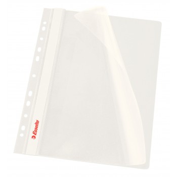 Dosar plastic cu sina si multiperforatii alb 10/set esselte