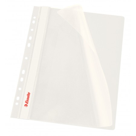Dosar plastic cu sina si multiperforatii alb 10/set esselte