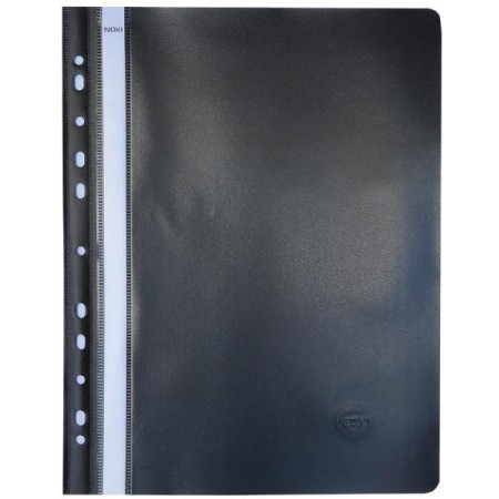 Dosar plastic cu sina si multiperforatii negru noki Dosar plastic cu sina si multiperforatii negru noki