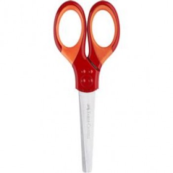 Foarfeca scolara cu protectie grip rosie faber-castell Foarfeca scolara cu protectie grip rosie faber-castell