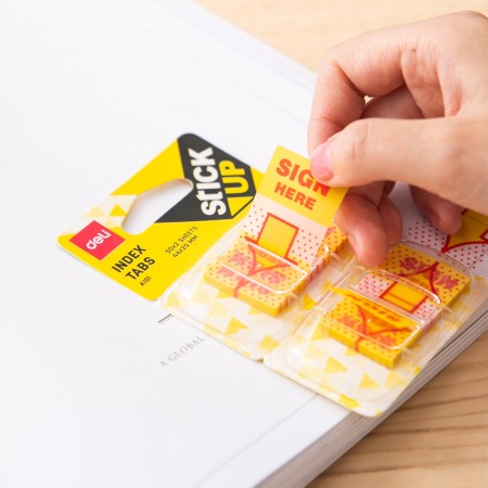 Index adeziv plastic 25*44mm "semneaza aici" 2*50 file deli