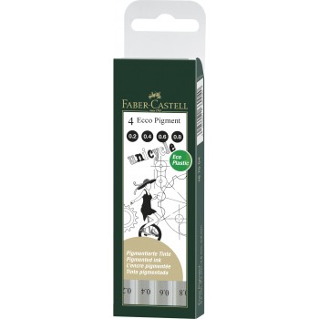 Liner eco pigment set 4 buc nou faber-castell