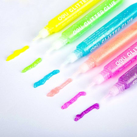 Lipici lichid glitter neon 6 culori*12ml deli