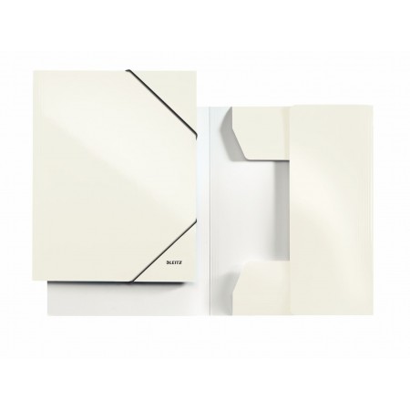 Mapa carton cu elastic alb metalizat wow leitz