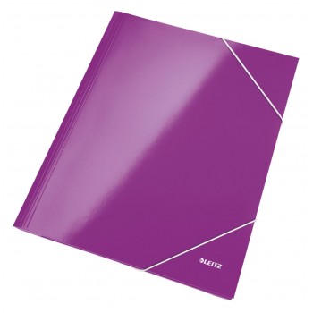 Mapa carton cu elastic mov metalizat wow leitz