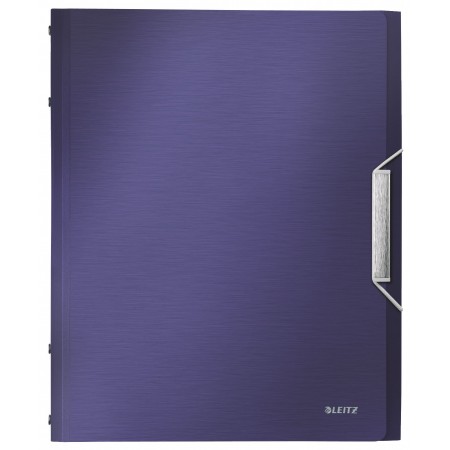 Mapa plastic cu elastic 12 compartimente albastru-violet leitz