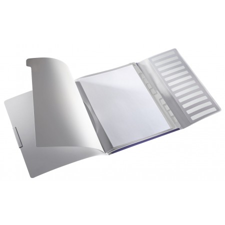 Mapa plastic cu elastic 12 compartimente albastru-violet leitz