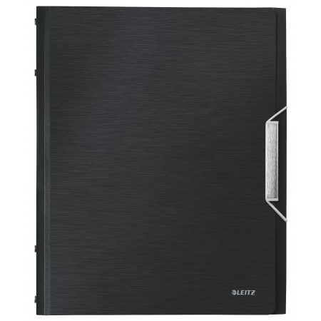 Mapa plastic cu elastic 12 compartimente negru satin style leitz